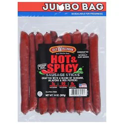 Old Wisconsin Twisted Link Hot Spicy Snack Sticks - 14 Oz