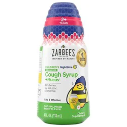 Zarbee's Kids Cough Mucus Nighttime With Honey Ivy Leaf Zinc And Elderberry Mixed Berry - 4 Fl. Oz.