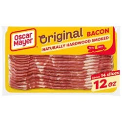 Oscar Mayer Original Naturally Hardwood Smoked Bacon - 12 Oz