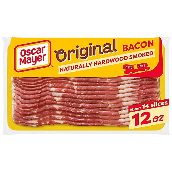 slide 1 of 8, Oscar Mayer Original Naturally Hardwood Smoked Bacon - 12 Oz, 12 oz