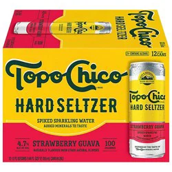 Topo Chico Hard Seltzer Strawberry Guava Hard Seltzer 4.7% Abv Cans - 12-12 Fl. Oz.
