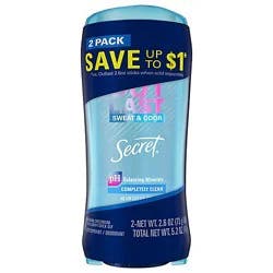 Secret Gel Outlast Completely Clean Antiperspirant Deodorant - 5.2 Oz