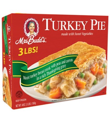 slide 1 of 1, Mrs Budds Turkey Pie - 48 Oz, 48 oz