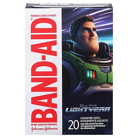 slide 1 of 1, BAND-AID Brand Disney Pixar Lightyear Assorted Sizes Bandages - 20 Count, 20 ct