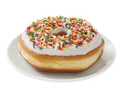 White Iced Sprinkle Ring Donut - Each (Available Between 6 Am To 2 Pm)