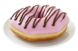Pink Iced With Chocolate Drizzle Donut - Each (Available Between 6 Am To 2 Pm)
