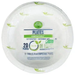 Open Nature Plates Compostable 6 In - 20 Ct