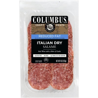 slide 1 of 1, Columbus Reduced Fat Italian Dry Salami - 4 Oz, 4 oz