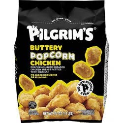Pilgrim's Buttery Mini Nugget Shaped Breaded Chicken Breast Patties With Rib Meat - 24 Oz