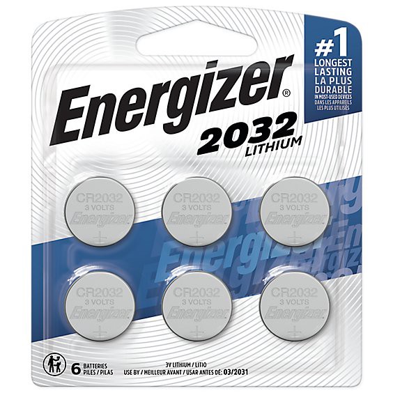 slide 1 of 1, Energizer 2032 Coin Lithium Cell Battery 6ct - 6 Ct, 6 ct
