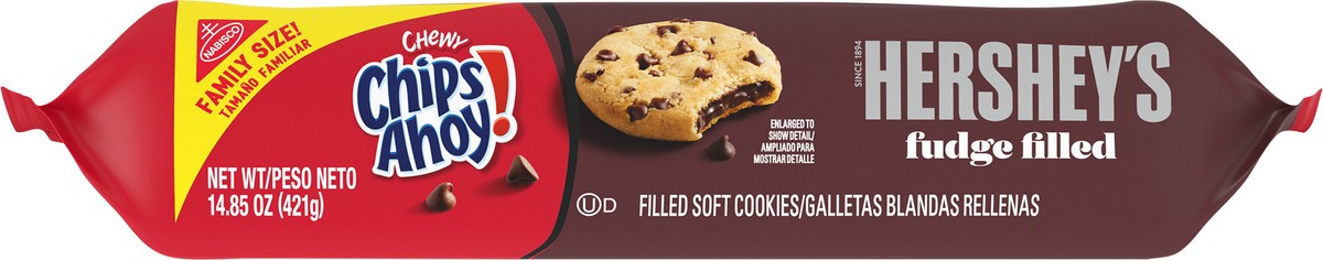 slide 3 of 13, Chips Ahoy! Chewy Hershey's Fudge Filled Soft Cookies Family Size - 14.85 Oz, 14.85 oz