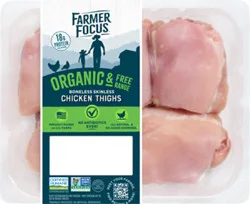 Farmer Focus Boneless Skinless Organic Chicken Thighs - 1 Lb