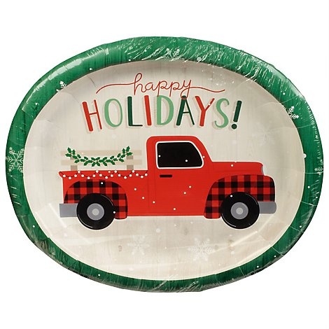 slide 1 of 1, Ssel Cmas Campers Oval Platter - EA, 1 ct