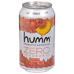 Humm Kombucha Peach Tea Zero Sugar - 12 Fz