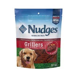 Blue Nudges Grillers Natural Steak Dog Treats Bag - 10 Oz