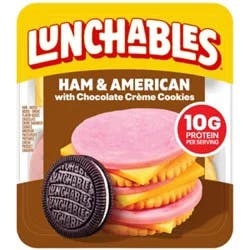 Lunchables Ham & American Cracker Stackers With Chocolate Creme Cookies Snack Kit - 3.2 Oz