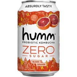 Humm Blood Orange Zero Sugar Kombucha - 12 Oz