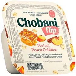 Chobani Flip Low Fat Perfect Peach Cobbler Greek Yogurt - 4.5 Oz