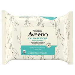 Aveeno Calm Plus Restore Nourishing Makeup Remover Face Wipes - 25 Count