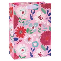 American Greeting Pink Floral Medium Gift Bag - Each