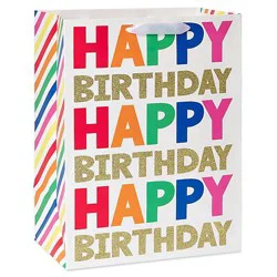 American Greetings Happy Birthday Lettering Large Gift Bag - Each