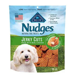 Blue Buffalo Nudges Bite-Sized Chicken Pieces Jerky Bites Dog Treats In Bag - 16 Oz