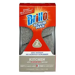 Brillo Scrub Max Kitchen Scrubber Sponge - 2 Ct