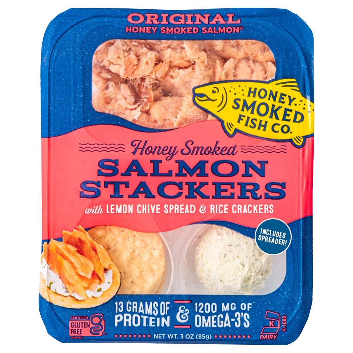 slide 7 of 8, Honey Smoked Salmon Stackers Original - 3 Oz, 3 oz