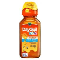 Vicks Dayquil Kids Cold And Cough Plus Mucus Relief Made With Real Honey For Kids 6 Plus - 8 Fz