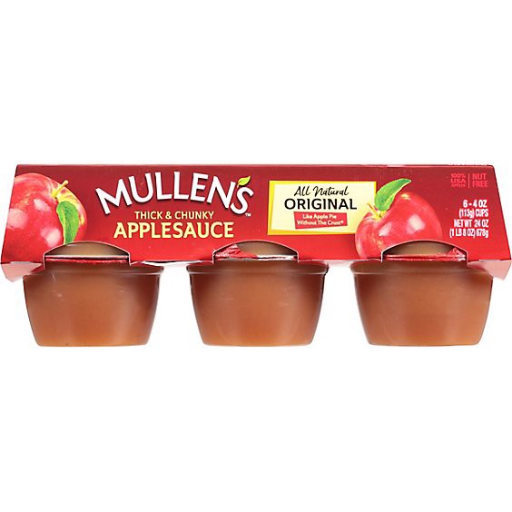 slide 1 of 1, Mullens Original Recipe Thick And Chunky Applesauce - 6-4 Oz, 6 ct; 4 oz