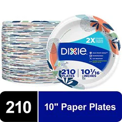 Dixie Everyday Printed Paper Plates, 10 1/16 Inch Plates - 210 Count