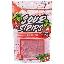 Strawberry Sour Strip Candy 12 Strips In Every Bag - 3.7 Oz