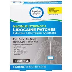 Signature Select/care Pain Relief Lidocaine Patches - 6 Ct