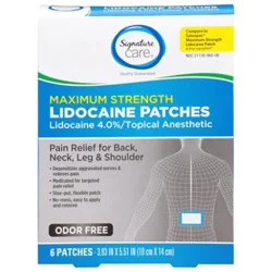 Signature Select/care Pain Relief Lidocaine Patches - 6 Ct