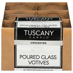Tuscany Glass Accent Unscented Candles - 6 Count