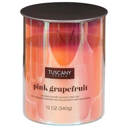 Tuscany Serene Clean Pink Grapefruit Scented Candle - 12 Oz