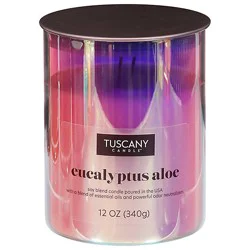 Tuscany Serene Clean Eucalyptus Aloe Scented Candle - 12 Oz