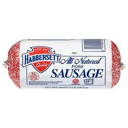 Habbersett All Natural Country Pork Sausage Roll - 16 O