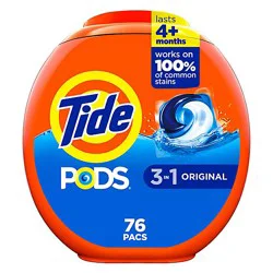 Tide 3 In 1 Original Pods - 76 Count
