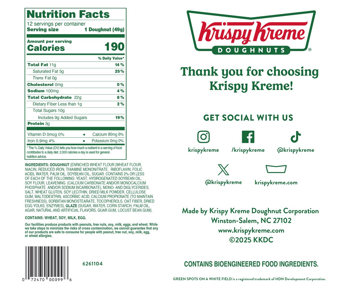 slide 6 of 7, Krsipy Kreme Original Glazed Donut 12 Count - 2.10 Lb, 19.7 oz