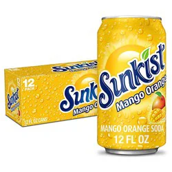 Sunkist Mango Orange Soda In Can - 12-12 Fl. Oz.