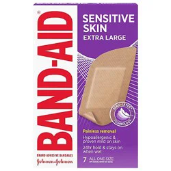 Band-Aid Sensitive Skin Extra Large Adhesive Bandage - 7 Count