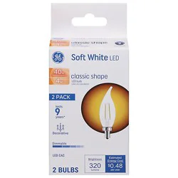Ge Led 40w Sw Bent Tip Clear - 2 Ct