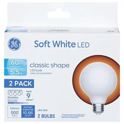 Ge Led 60w Sw Globe G25 Clear - 2 Ct