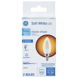 Ge Led 60w Sw Blunt Clear Tip - 2 Ct