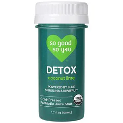So Good So You Organic Detox Coconut Lime Probiotic Juice Shot - 1.7 Fl. Oz.