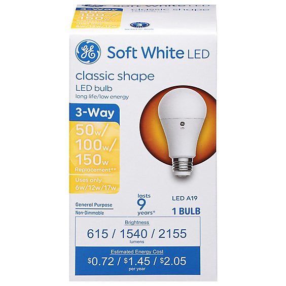 slide 1 of 11, Ge Led 50/150 3way White - 1 Ct, 1 ct
