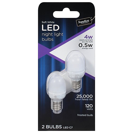 slide 1 of 1, Signature Select Bulb Led 4w Night Light Clear - 2 Ct, 2 ct