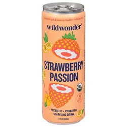 Wildwonder Strawberry Passion Sparkling Prebiotic Soda - 12 Oz