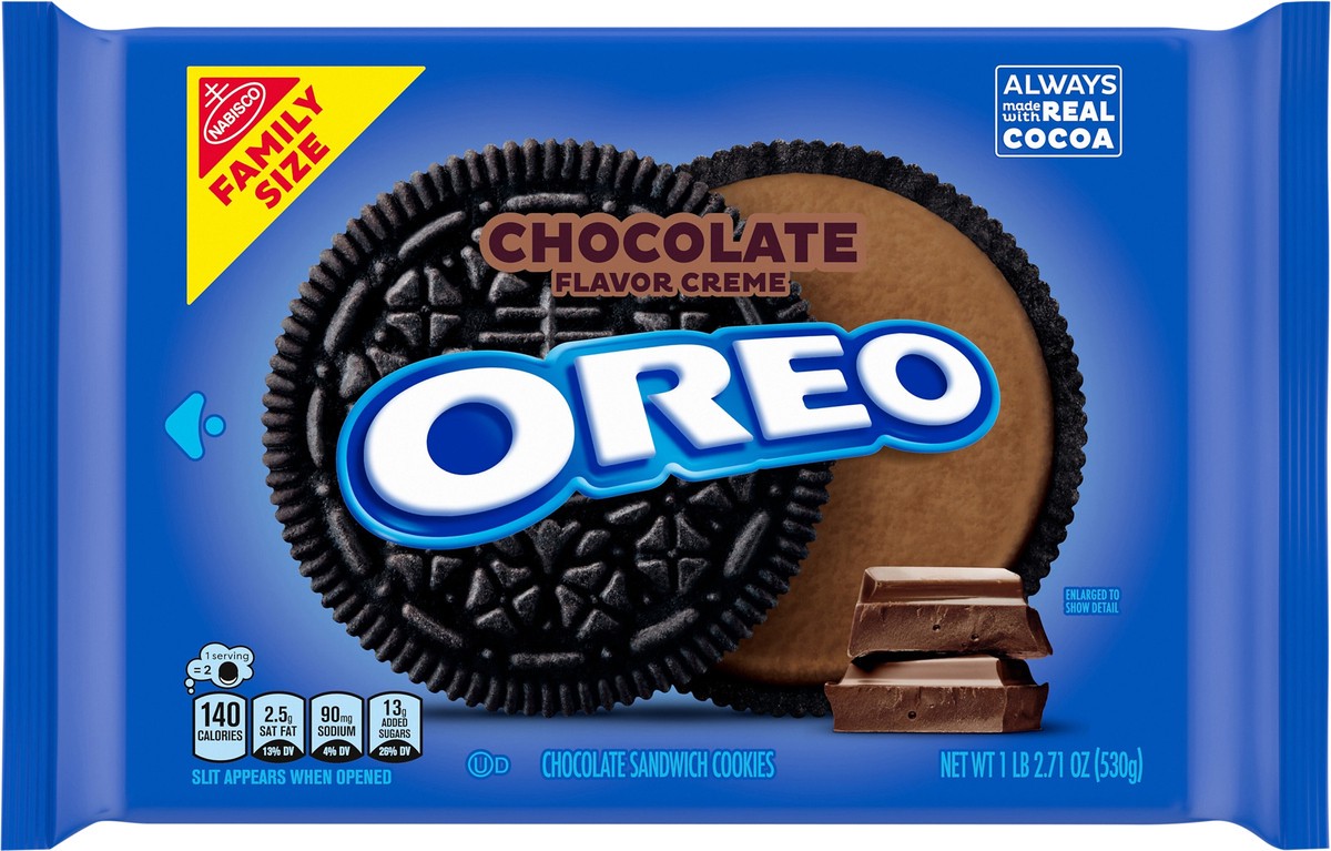 slide 13 of 13, Oreo Chocolate Creme Chocolate Sandwich Cookies Family Size - 18.71 Oz, 18.71 oz